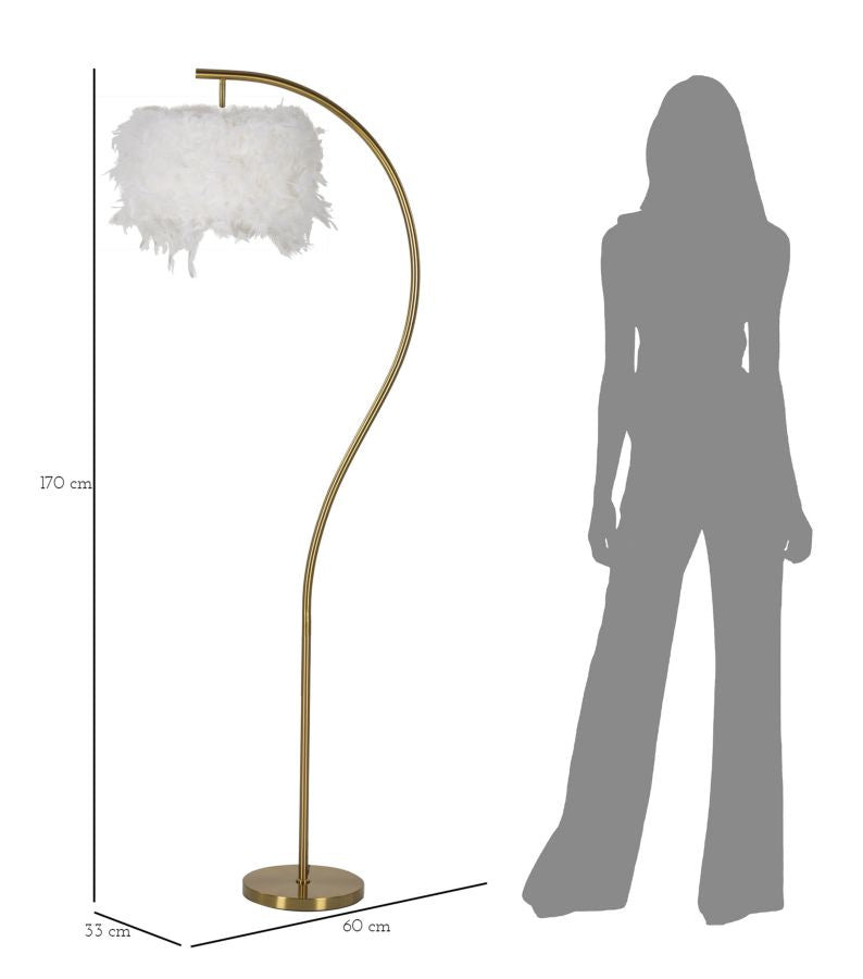 Glam lampe i jern og plast – 60x33x170 cm
