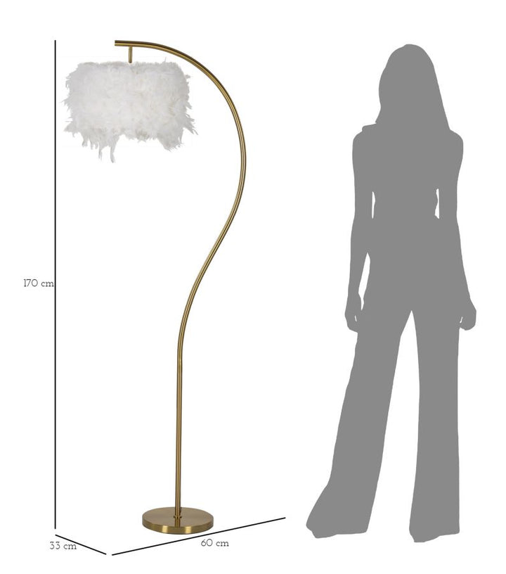 Glam lampe i jern og plast – 60x33x170 cm
