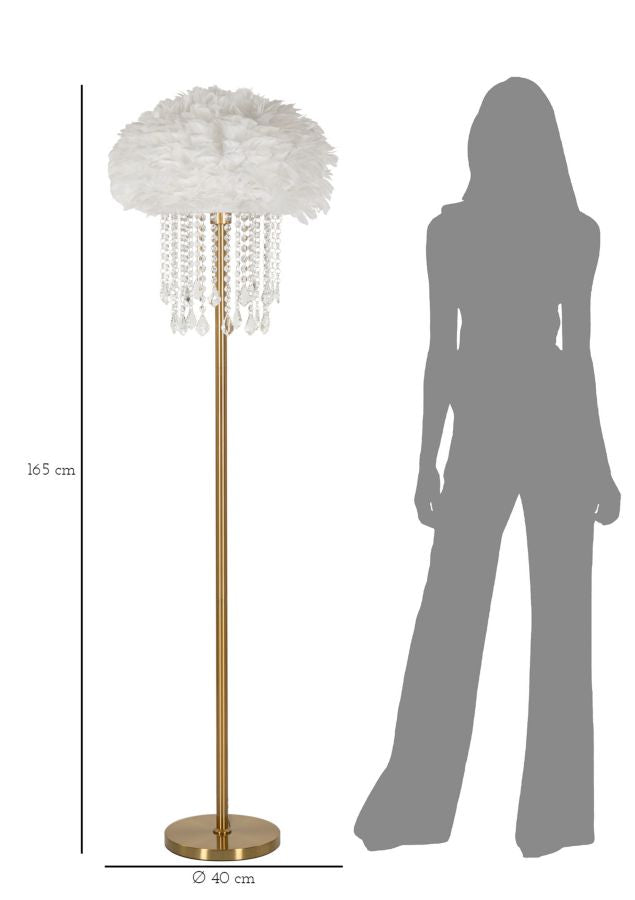 Glam gulvlampe i jern og plast – 40x165 cm