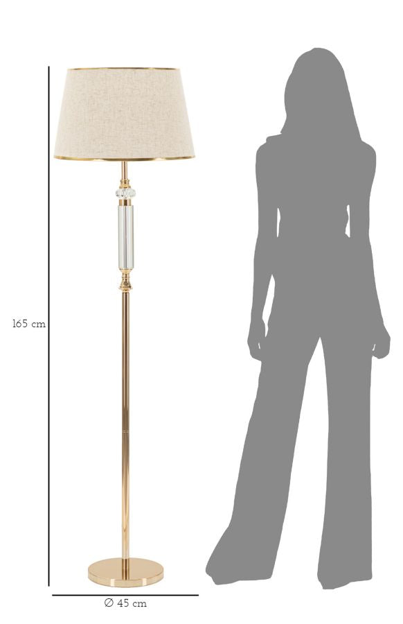 Glam lampe i jern, glas og stof – 45x165 cm