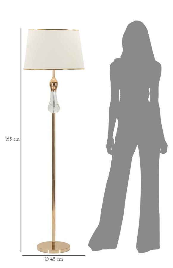Glam lampe i jern, glas og stof – 45x165 cm