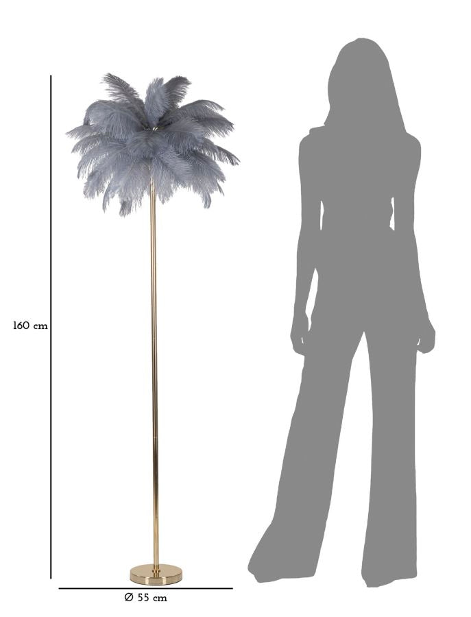 Glam lampe i jern og plast – 55x160 cm