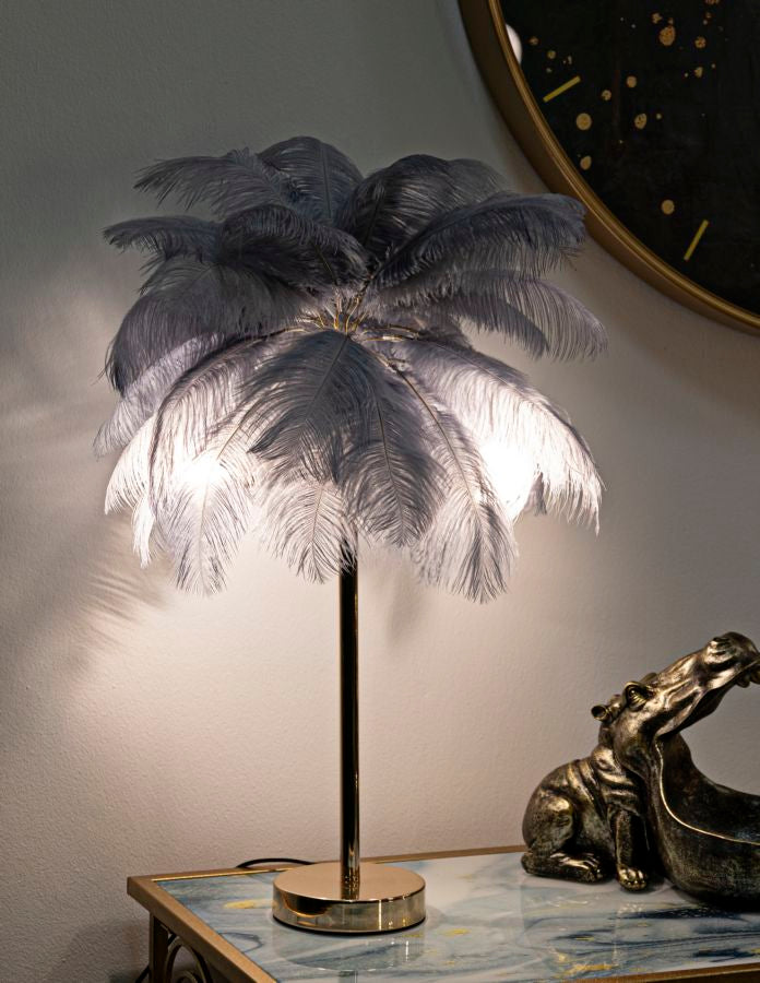 Glam bordlampe i guldfarve i jern og plast – 55x60 cm