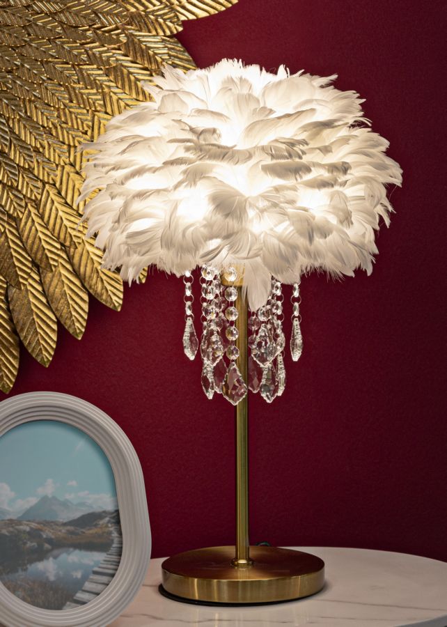 Glam bordlampe i jern og plast – 30x55 cm