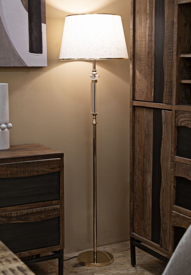 Glam lampe i jern, glas og stof – 45x165 cm