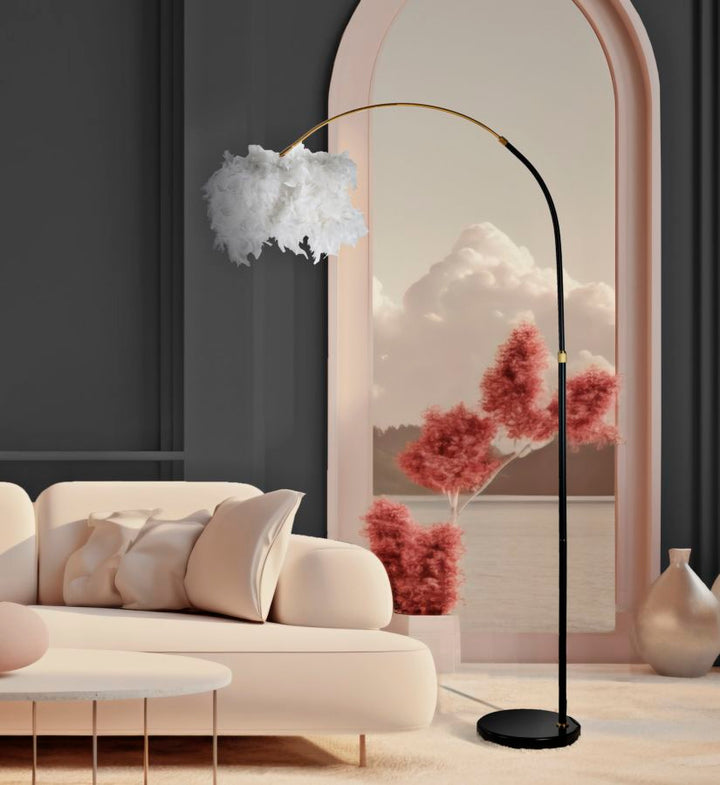 Glam lampe i jern, marmor og plast – 100x150 cm