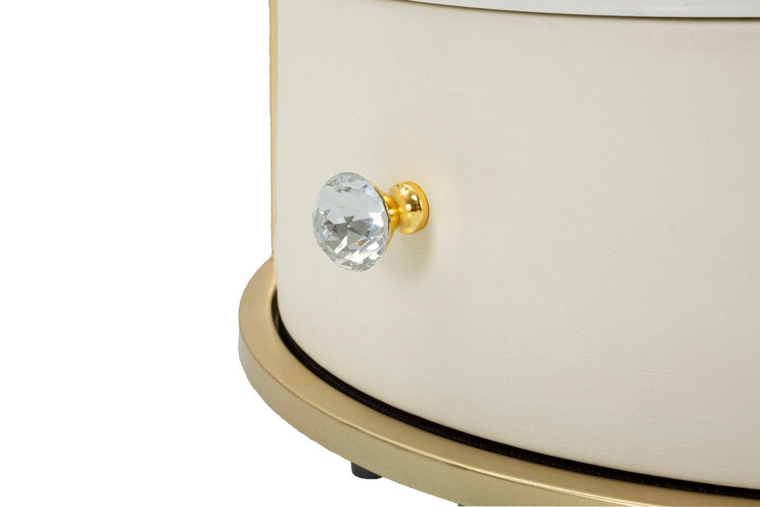 Glam sengebord i træ, mdf, metal og plast – 43x48 cm