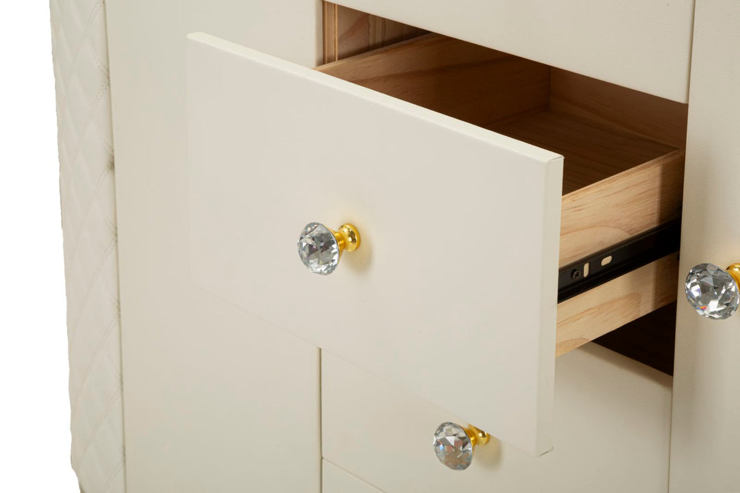 Glam kommode i guldfarve, træ, mdf, metal – 120x40x85 cm