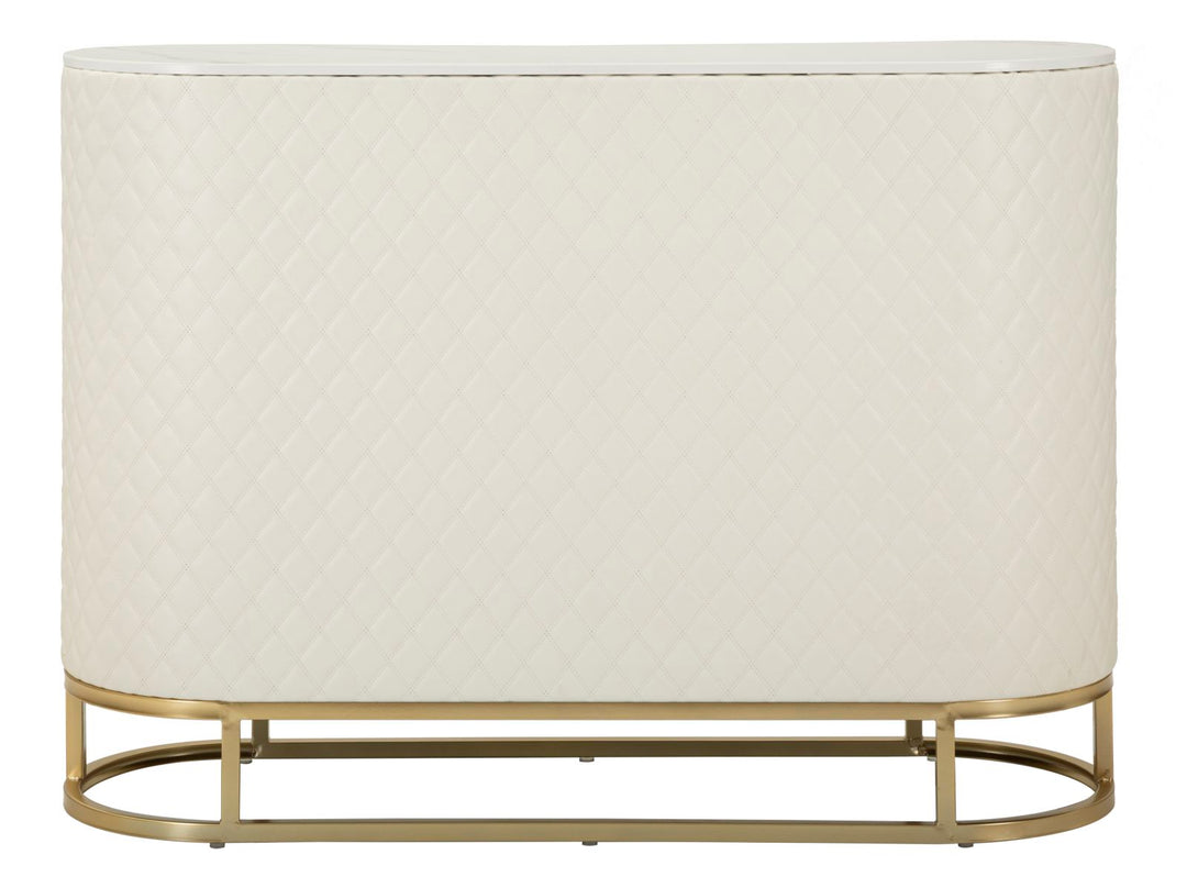 Glam kommode i guldfarve, træ, mdf, metal – 120x40x85 cm