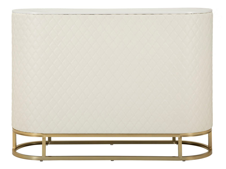 Glam kommode i guldfarve, træ, mdf, metal – 120x40x85 cm