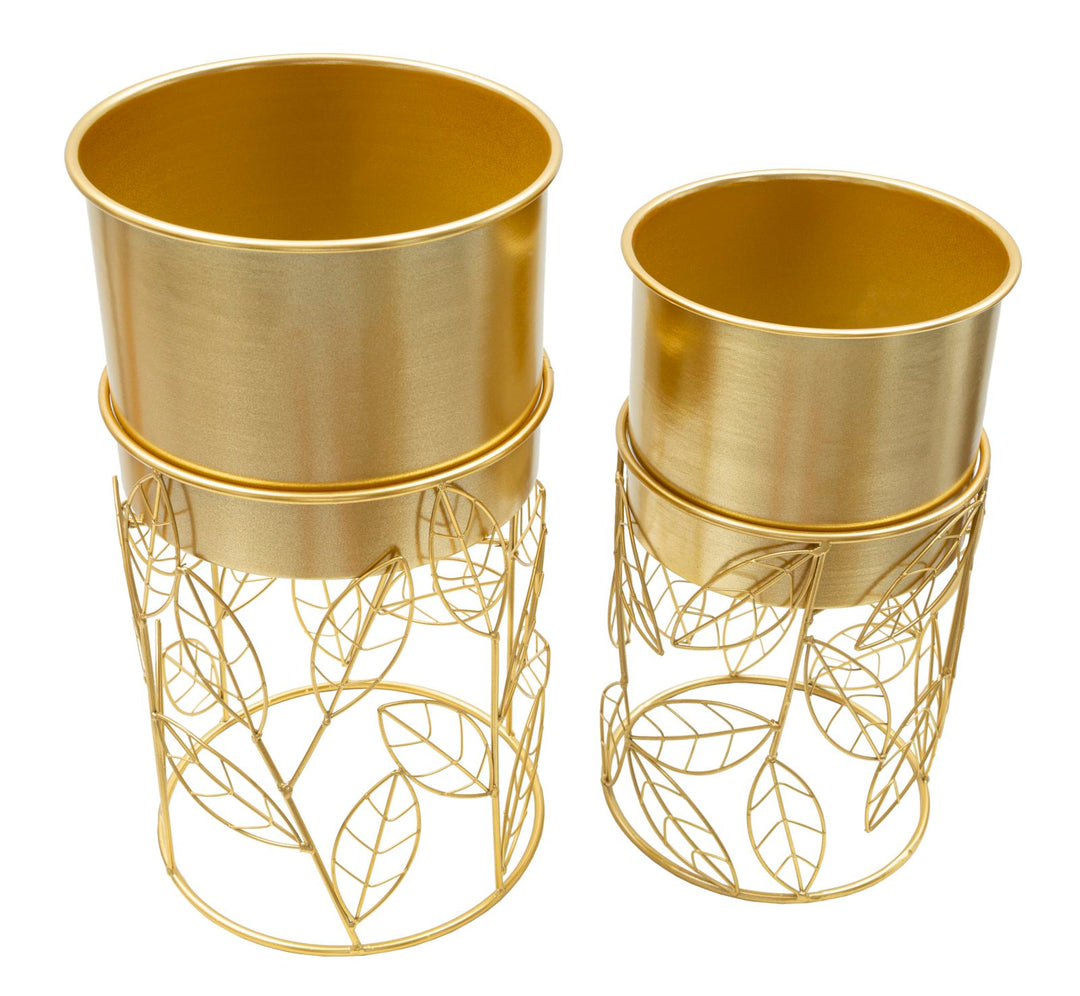 Glam vaser i guldfarve, metal – 23x43 20x36 cm