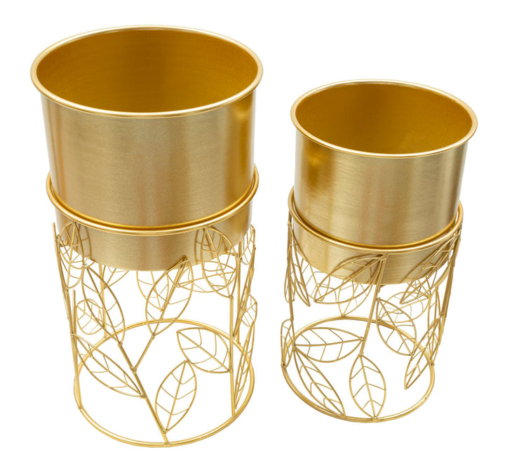 Glam vaser i guldfarve, metal – 23x43 20x36 cm