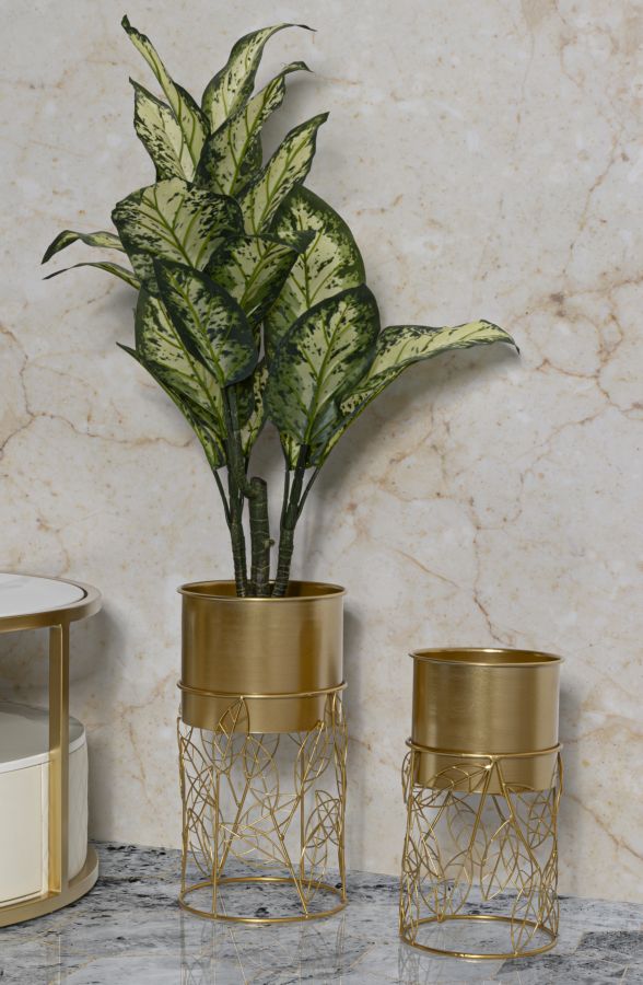 Glam vaser i guldfarve, metal – 23x43 20x36 cm