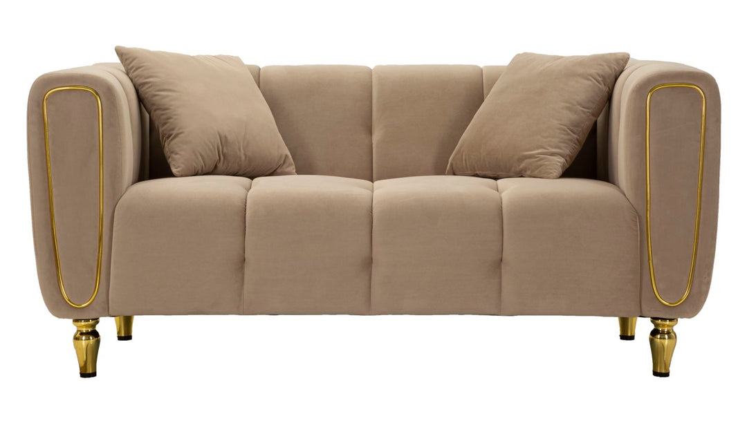 Glam 2-personers sofa med gyldne ben  – 155x81x71 cm