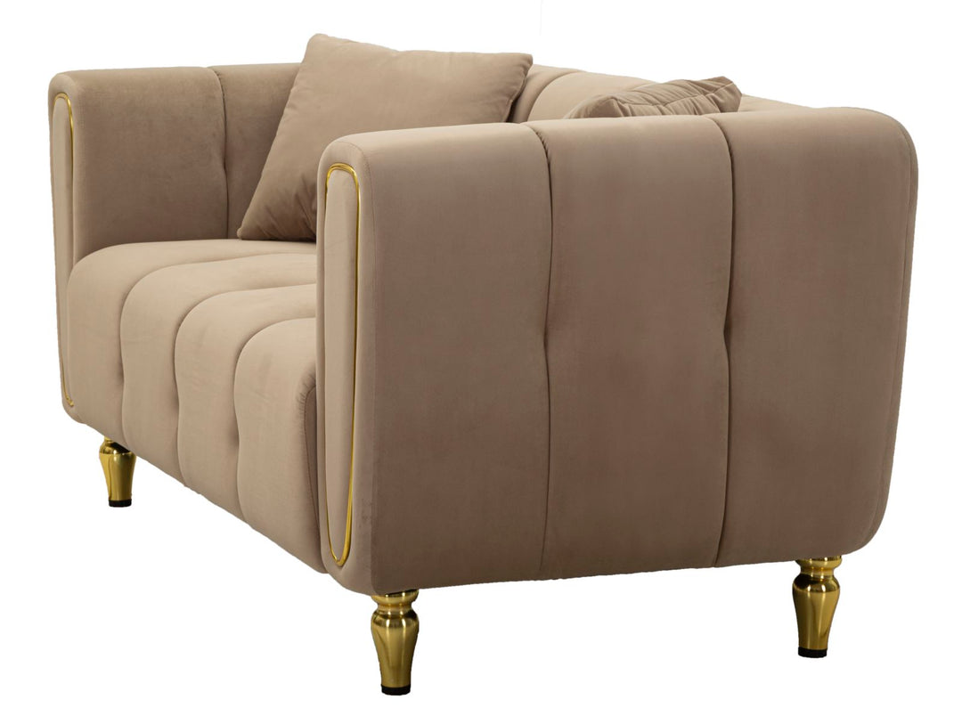 Glam 2-personers sofa med gyldne ben  – 155x81x71 cm