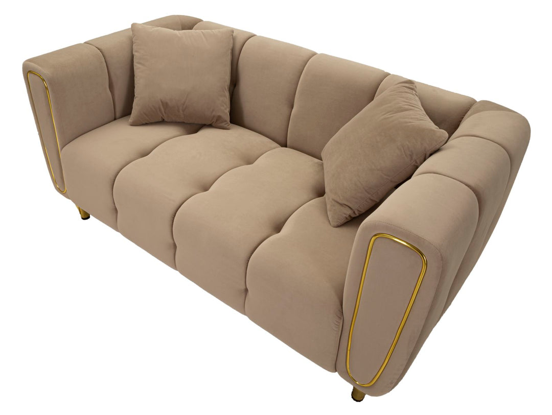 Glam 2-personers sofa med gyldne ben  – 155x81x71 cm