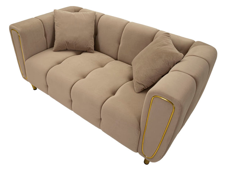 Glam 2-personers sofa med gyldne ben  – 155x81x71 cm
