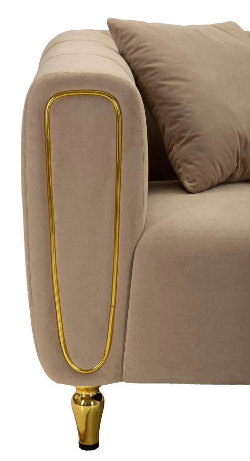 Glam 2-personers sofa med gyldne ben  – 155x81x71 cm