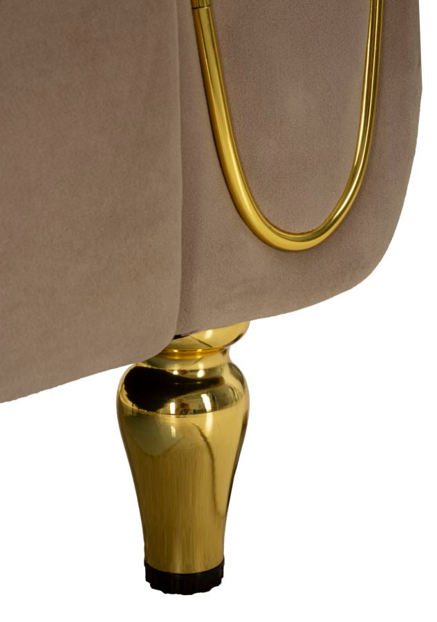Glam 2-personers sofa med gyldne ben  – 155x81x71 cm
