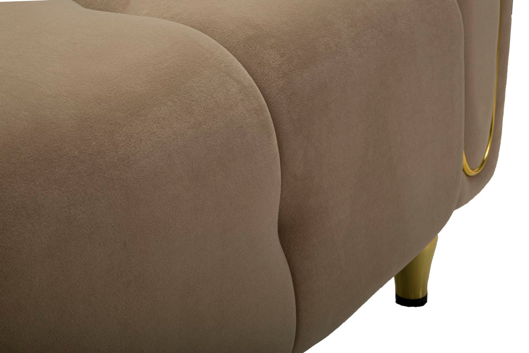 Glam lænestol, duegrå med gyldne ben – 97x81x71 cm