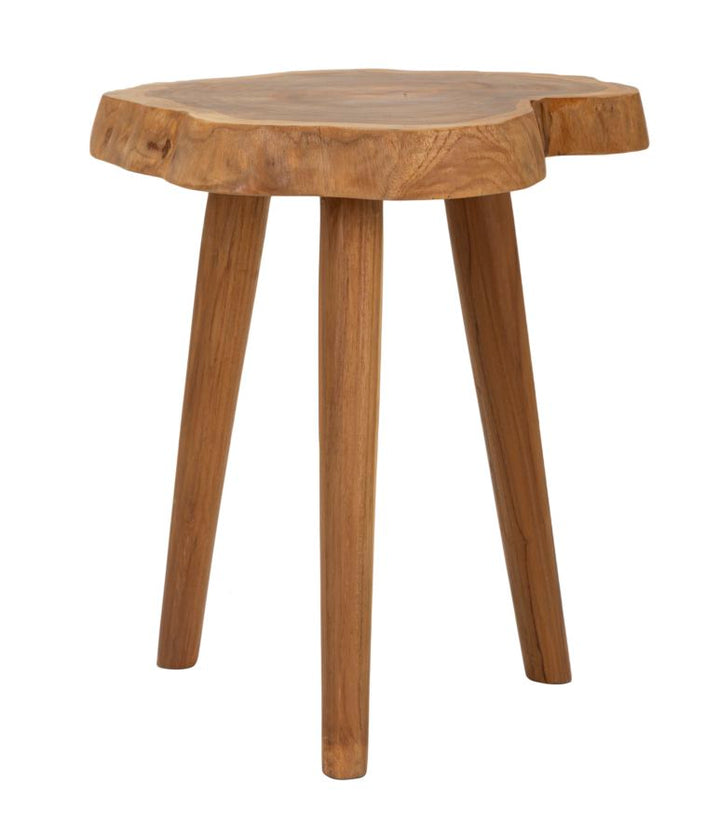 Taburet i teaktræ, 38x45 cm