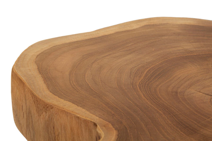 Taburet i teaktræ, 38x45 cm