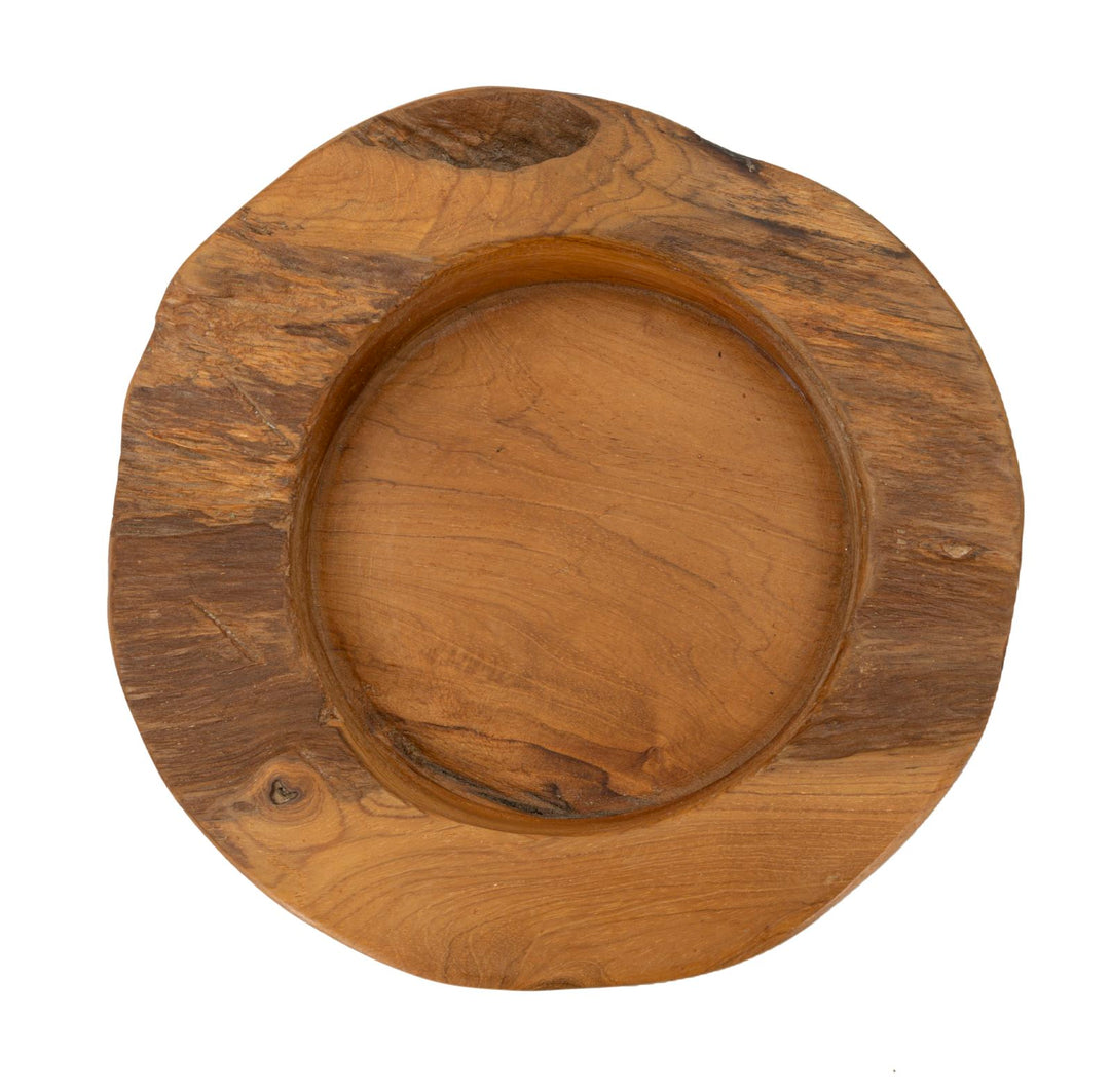 Dekorativ fad i teaktræ – 20x6 cm