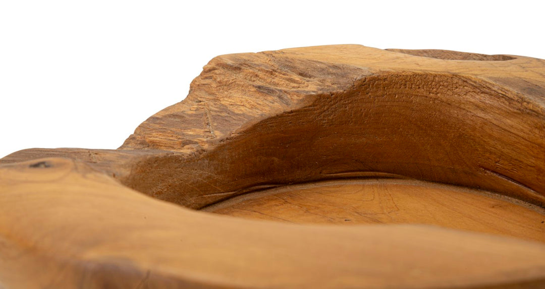 Dekorativ fad i teaktræ – 20x6 cm