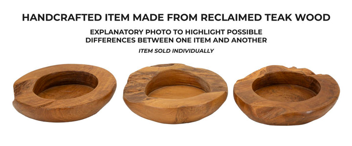 Dekorativ fad i teaktræ – 20x6 cm