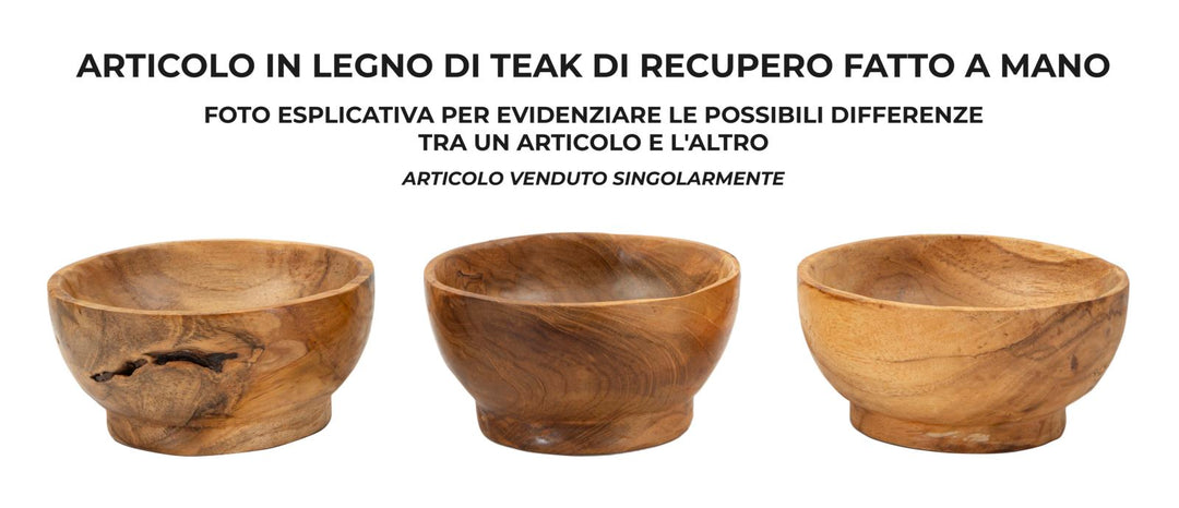 Bakke af teaktræ, 15x8 cm