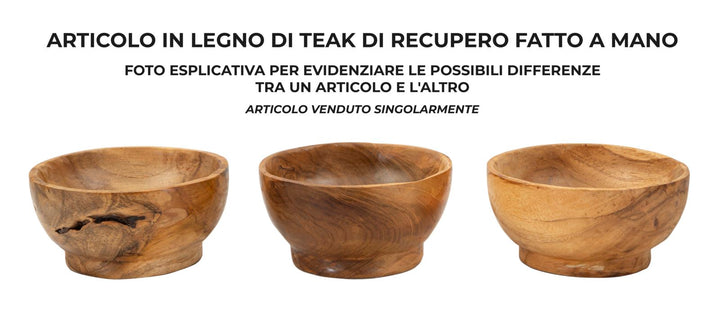 Bakke af teaktræ, 15x8 cm