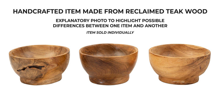 Bakke af teaktræ, 15x8 cm