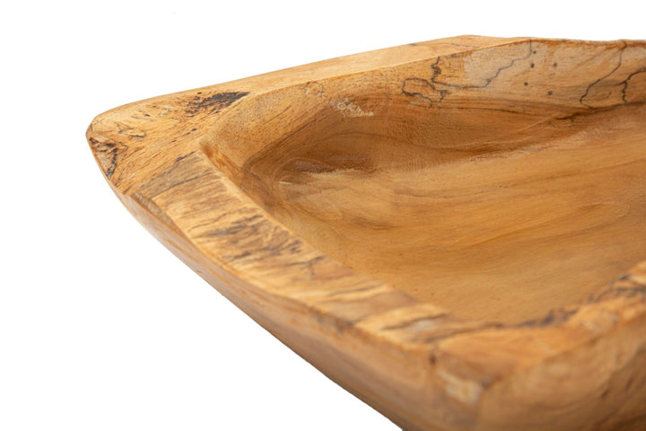 Bakke af teaktræ, 25x19x7 cm