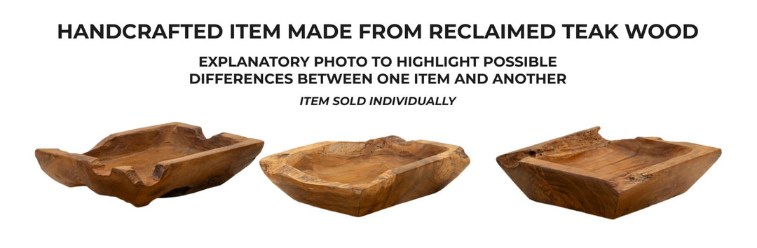 Bakke af teaktræ, 25x19x7 cm