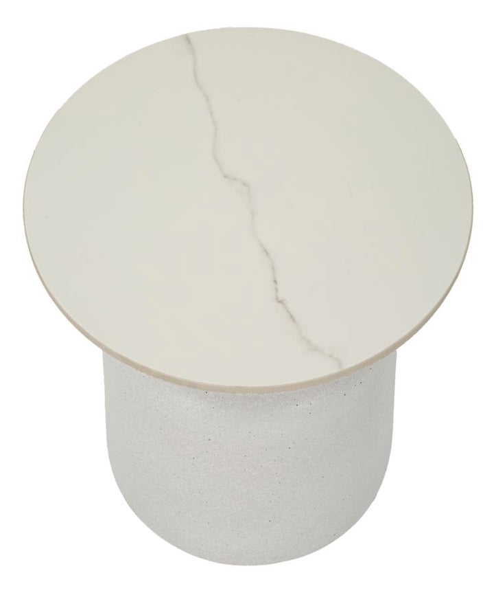 Bord i hvid, jern og keramik – 40x47 cm