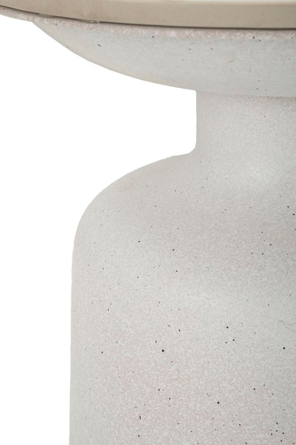 Bord i hvid, jern og keramik – 40x47 cm