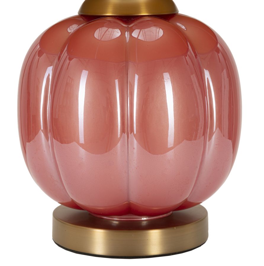 Bordlampe i glas, jern og stof – 32x5x50 cm