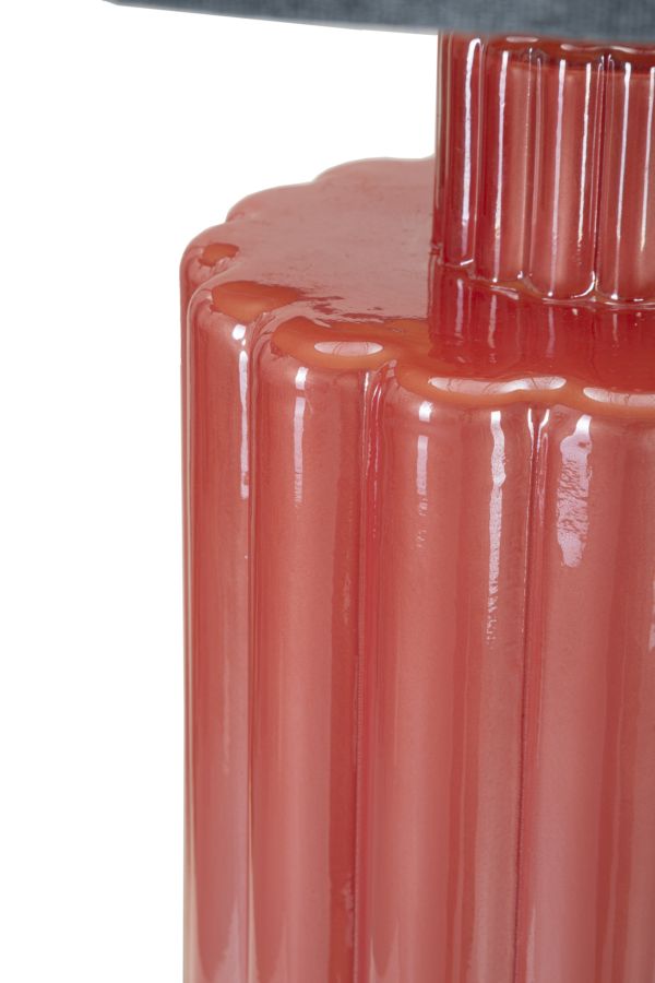 Bordlampe i glas, jern og stof – 40x70 cm