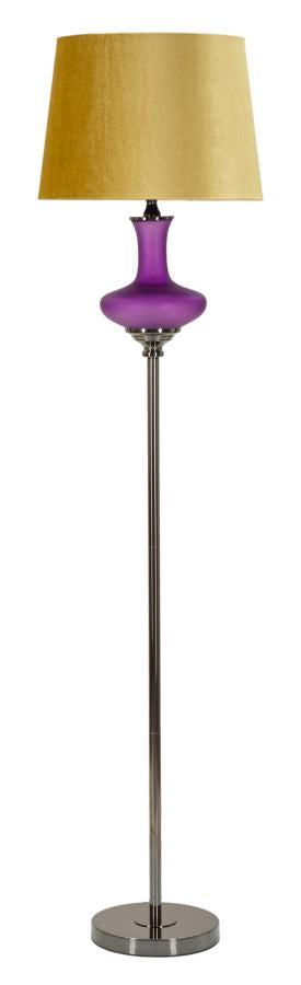 Gulvlampe i glas, jern og stof – 40x167 cm