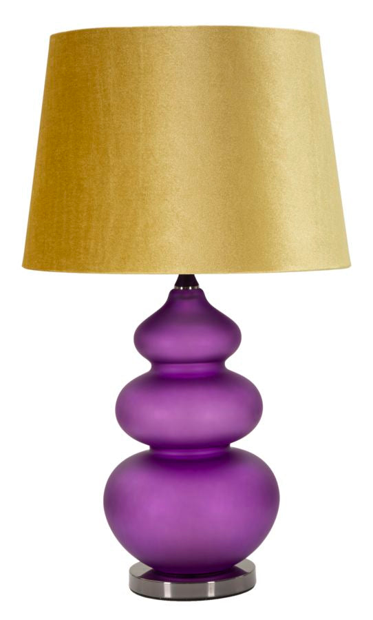 Bordlampe i glas, jern og stof – 40x70 cm