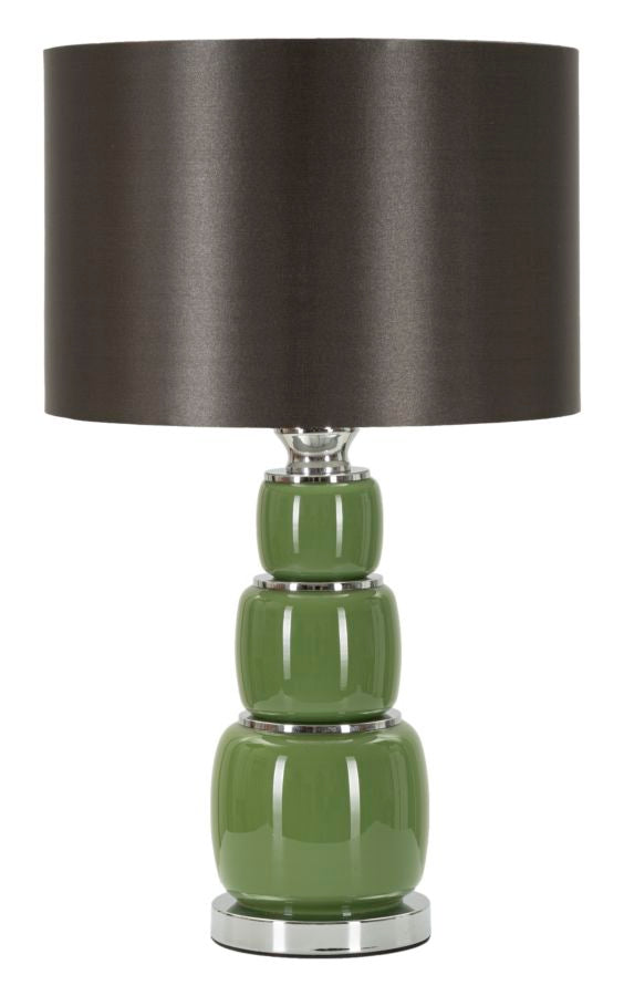 Bordlampe i glas, jern og stof – 32x5x55 cm