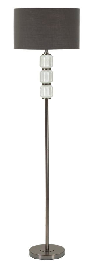 Gulvlampe i glas, jern og stof – 42x5x164 cm