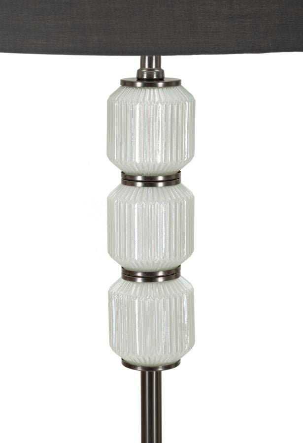 Gulvlampe i glas, jern og stof – 42x5x164 cm