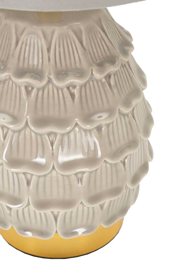 Lampe i creme i keramik, jern og stof – 15x30x5 cm