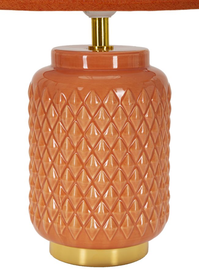 Bordlampe i keramik, orange – 28x44 cm