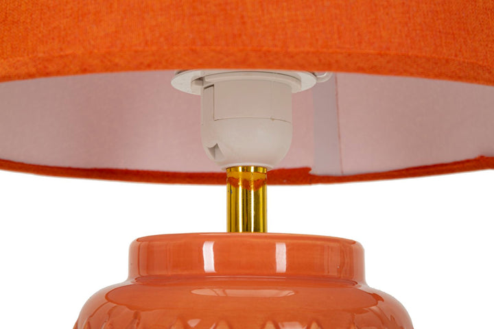 Bordlampe i keramik, orange – 28x44 cm