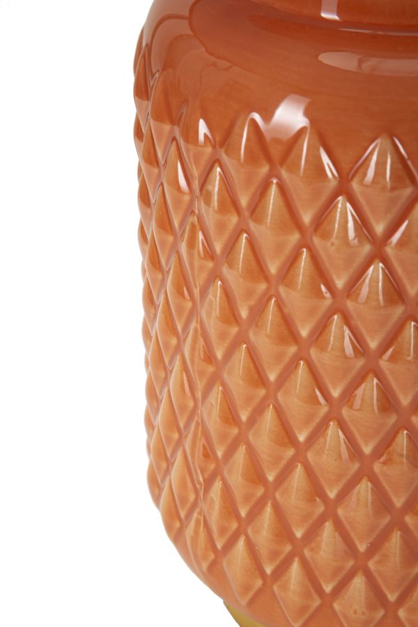 Bordlampe i keramik, orange – 28x44 cm