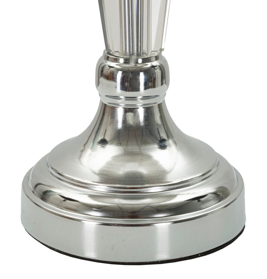 Glam bordlampe i sølvfarve, metal, glas, stof – 30x56 cm