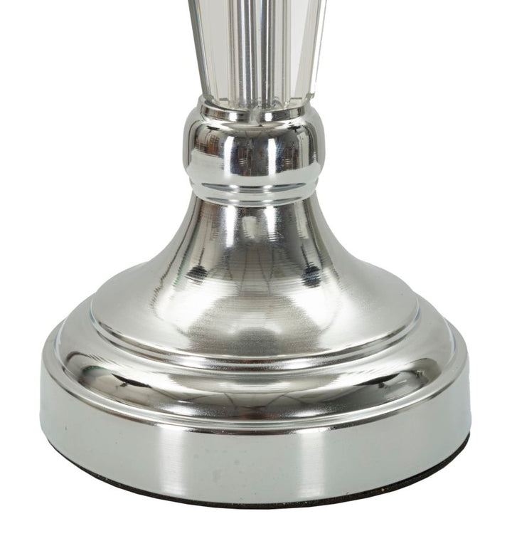 Glam bordlampe i sølvfarve, metal, glas, stof – 30x56 cm