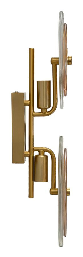 Glam lampe i glas og jern – 25x10x52 cm - væglamper